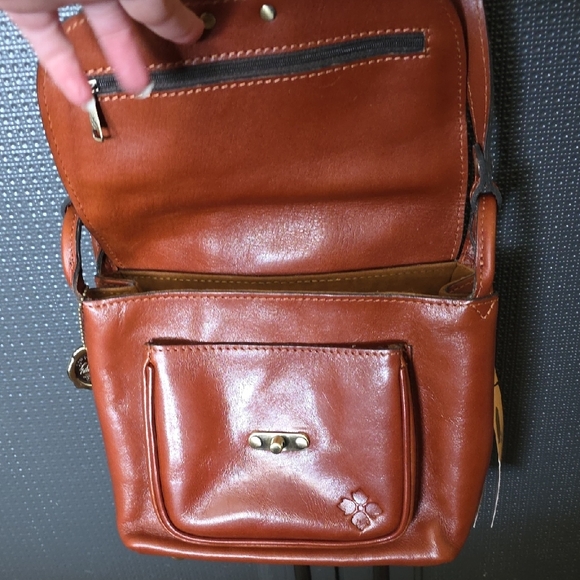 Patricia Nash Floral Embroidered Tan Leather Crossbody Bag - Picture 4 of 9